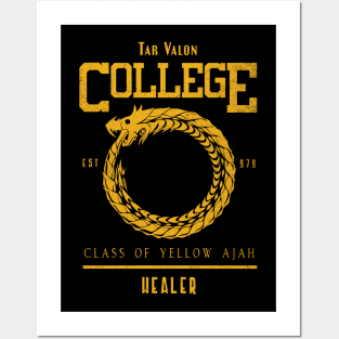 Tar Valon College Yellow Ajah Slogan and Symbol Dragon Posters and Art